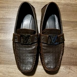 Louis Vuitton Brown leather loafers 7size